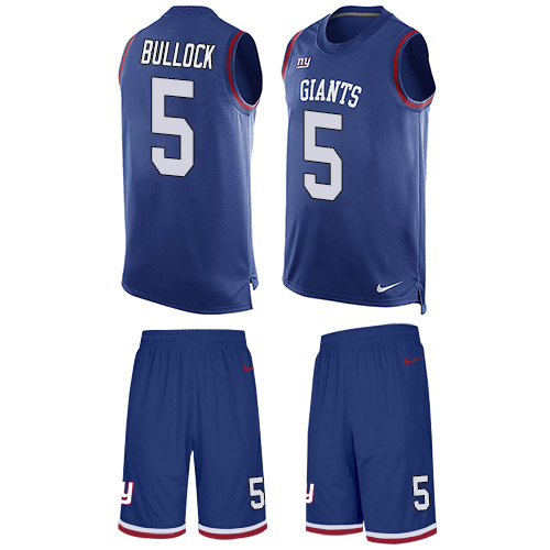 Men's Limited Randy Bullock Nike Jersey Royal Blue - #5 Tank Top Suit NFL New York Giants